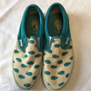Slip on Vans Blue Hippos Rare W 8.5/M 7
